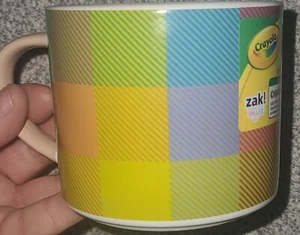 Crayola 15 once nuova con etichetta Tazza Camper Multicolore A Quadri - Foto 1 di 3