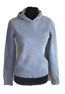 Suéter con capucha Ralph Lauren R-RL azul algodón tejido canguro bolsillo Med M - Imagen 1 de 6