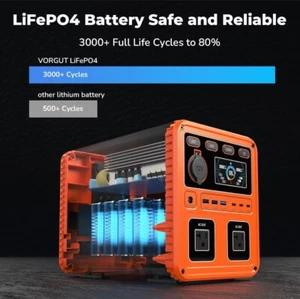 VORGUT P7 Powerstation 666Wh 700W LiFePO4 Akku Solar tragbar Notstromaggregate - Bild 1 von 7