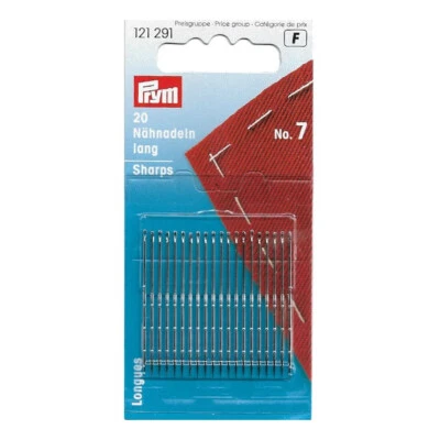Aiguilles à coudre à main longues N°7 carte de 20 aiguilles Prym Couture - Photo 1/3