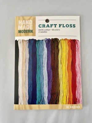 HAND MADE MODERN  CRAFT FLOSS  100% Cotton 18 Colors NEW  (LOT of 3 PACKS) - Image 1 of 2
