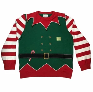 Ugly Christmas Sweater Happy Elfin Holidays With Jingle Bells 2XL Funny Costume - Picture 1 of 8