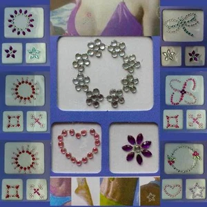 Body Joyas Pegatinas Autoadhesivo Tattoo Bindis Strass Joya Ombligo Decoración - Picture 1 of 20