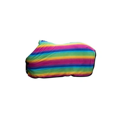 Abschwitzdecke Shetty Regenbogen Fleece Neu 95cm HKM - Bild 1 von 3