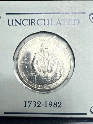1982 Washington Half-Dollar 90% Silver Uncirculated - Image 1 of 2
