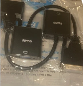 (2 Pack) BENFEI Active DVI-D to VGA Adapter, DVI-D 24 1 to VGA Male/Female Adapt - Picture 1 of 2