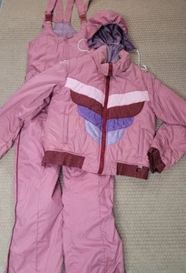 Vintage Skijacke & Trägerhose Damen Medium Schneeanzug Snowmobile Mauve - Bild 1 von 10