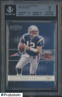 Playoff Preferred #33 2001 Tom Brady New England Patriots BGS 7 casi nuevo Foto 1 de 2