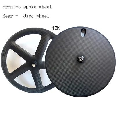 Time Trial Bike Rear Disc Wheel for Road /TT Bike Matte/ Glossy Wheelset 3K/12K - Image 1 of 4