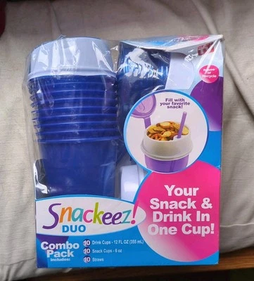 Snackeez Duo All-in-One Snacking Solution 30 Piece Kit Blue AS SEEN ON TV - New! - Image 1 of 4