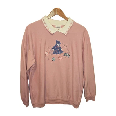 Sudadera de costura para mujer Grandmacore Bobbie Brooks vintage cuello M Foto 1 de 4