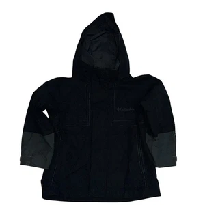 Columbia Windbreaker Youth 4/5 Black Lightweight Zip Up Hooded Boys Girls - Picture 1 of 12