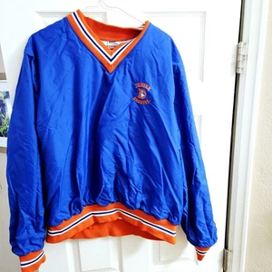 Vintage Denver Broncos Lightweight Pullover Blue Size L Large Mens Bike - Picture 1 of 6