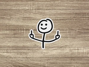Pegatina Stick Figura Dedo Medio - Pegatinas Divertidas - Pegatinas Impermeables - Imagen 1 de 3