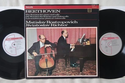 BEETHOVEN cello & piano sonatas Rostropovich Richter Philips 412256-1 NM 2 LP - Image 1 of 4