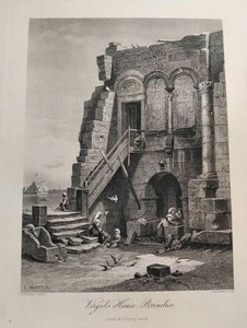 1878 STAHLSTICH DAS HAUS VON VERIGIO IN TOAST APULIEN - Bild 1 von 2