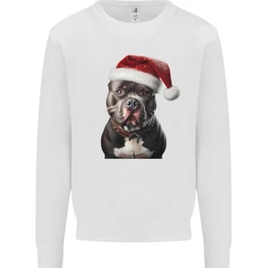 Christmas Staffy Staffordshire Bull Terrier Dog Kids Sweatshirt Jumper - Picture 1 of 6