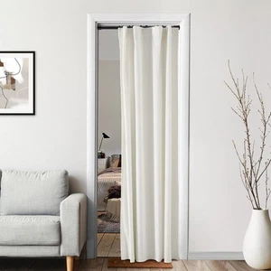 Cream Colored Room Darkening Curtains 80 Inch Length for Bedroom Closet DoorL... - Picture 1 of 9