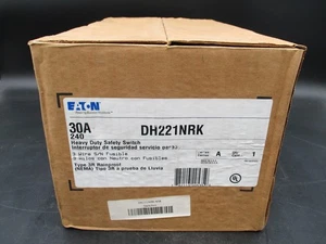 EATON DH221NRK 2-P 3-W 30A 240V FUSIBLE NEMA 3R OUTDOOR HD DISCONNECT - Picture 1 of 4