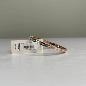 Kate Spade Rose Gold Tone RING IT UP Clear Pave Hinged Bangle Bracelet - Picture 1 of 5