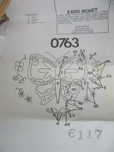 Vintage 1985 Tri Chem Picture Painting 0763 Butterfly Hoop Kit Discovery - Picture 1 of 2