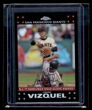 2007 Topps Chrome Refractor #261 Omar Vizquel Gold  Glove Giants HOF