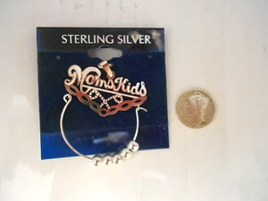 { STERLING SILVER MOM"S KIDS NECKLACE PENDANT - Picture 1 of 2