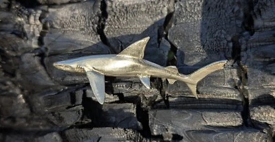 Blue Shark Figurine cast in solid bronze handmade sculpture - Image 1 of 4