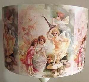 Pantalla de lámpara Fairy Angels, No3, tono de luz querubín, shabby chic, rosa vintage REGALO GRATUITO - Imagen 1 de 4