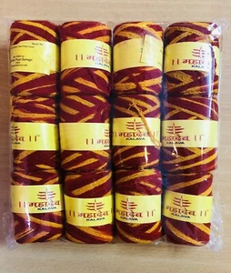 12 Pc Pooja Mauli kalawa Moli Kalaya Religious Cotton Kachhe Sut ka kalava F/S - Picture 1 of 5