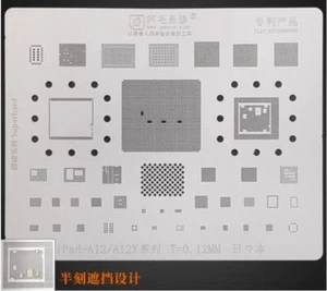 IC Repair BGA Rework Reballing Stencil Template For IPad A12 /A12X - Picture 1 of 3