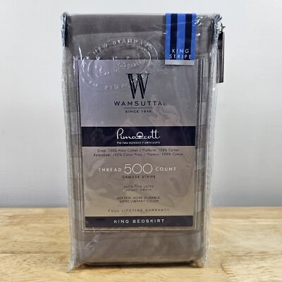 New Wamsutta Grey 500 Thread Count King Bed Skirt  Pima Cotton Bed Bath & Beyond - Image 1 of 4