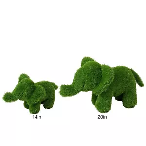 Green Artificial Animal Topiary Standing Elephant Faux Turf Grass - Picture 1 of 3