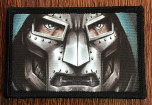 Máscara Dr. Doom Parche Moral Táctico Militar Ejército Insignia Gancho Bandera EE. UU. - Imagen 1 de 24