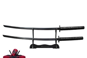 DEADPOOL - DUAL SWORDS and WEARABLE BACK HARNESS (w FREE sword stands) - Picture 1 of 8