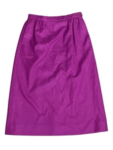 Pendleton Virgin Wool Below Knee Pencil Career Skirt Size 4P Fuchsia Raspberry - Picture 1 of 5