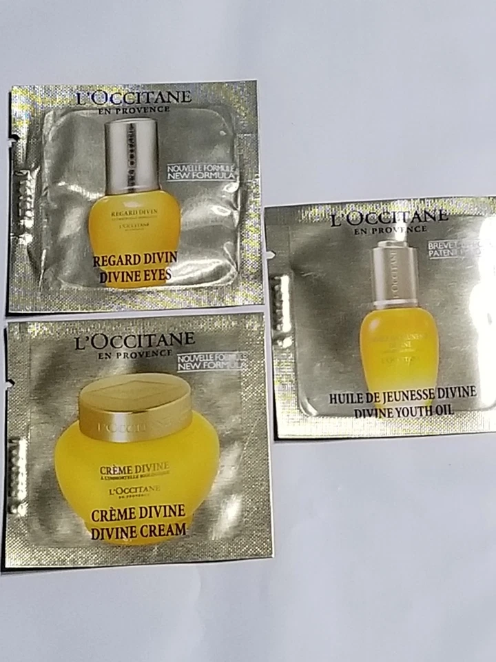 L Occitane Divine Trio cream , youth oil , eyes packets (3)  - Image 1 of 1