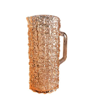 Jarra retro vintage MCM rosa acrílico Lucita hielo agrietado vajilla jugo agua Foto 1 de 4