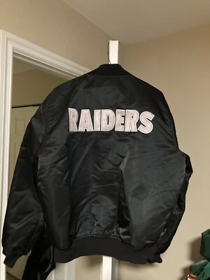 Chaqueta De Colección Los Angeles Raiders NFL Satén Starter Spellout Talla XL Bombardero Foto 1 de 2