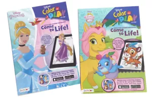 Disney Princess & Whisker Haven Palace Pets Princesses Kids Coloring Books Set - Picture 1 of 1