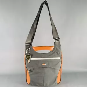 TUMI Grau Orange Farbblock Nylon Leder Schultertasche - Bild 1 von 9