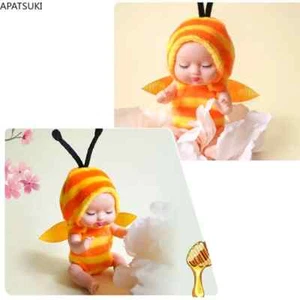 12cm Schlaf-Baby-Puppe mit Bienen-Kleidung 4,5" Mini Plüsch schlafend Puppen - Bild 1 von 4