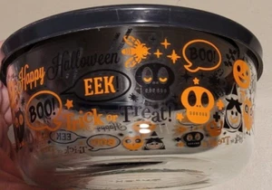 Pyrex Glas 4 Tassen Aufbewahrungsbehälter Halloween schwarzer Deckel - Bild 1 von 4