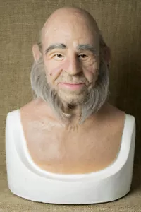 Silikonmaske ""Linus"" Halloween Masken alter Mann realistisch, Halloween handgefertigt - Bild 1 von 6