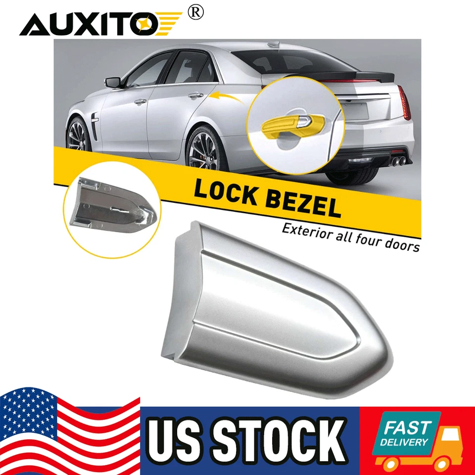 Tapa de cubierta de cilindro de bloqueo de puerta para conductores Cadillac ATS CTS CT6 cromo imprimado OEM Foto 1 de 4