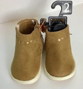 Wonder Nation SÄUGLING/KLEINKIND MÄDCHEN WILDLEDER HELLBRAUN STIEFEL GRÖSSE 2 - Bild 1 von 5