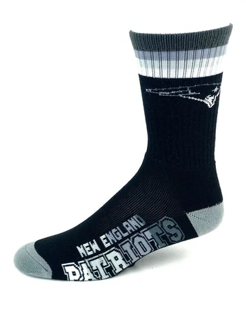New England Patriots Football Platinum Crew Socks Black Cover