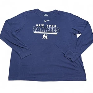 T-shirt Nike x New York Yankees manica lunga uomo taglia XL blu quadri centrali - Foto 1 di 11