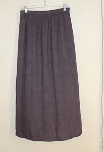 CP Shades -Sz M Gray-Brown Woven Rayon-Linen Tweed Funky Long Skirt - Picture 1 of 5