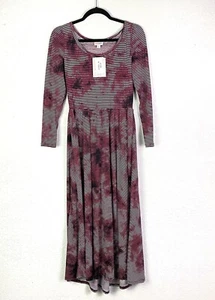 Lularoe Ryane XS Kleid rosa weiß schwarz Streifen Muster neu mit Etikett - Bild 1 von 5